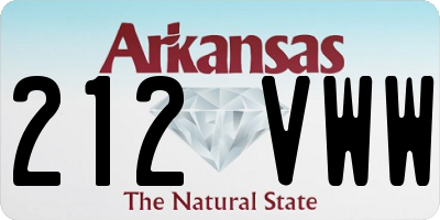 AR license plate 212VWW