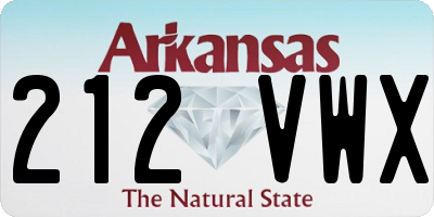 AR license plate 212VWX