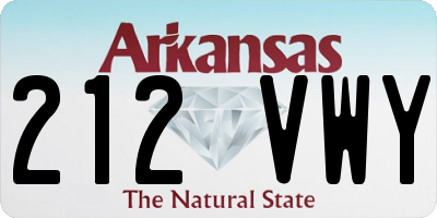 AR license plate 212VWY
