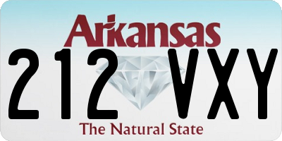 AR license plate 212VXY