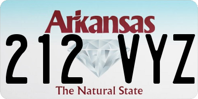 AR license plate 212VYZ