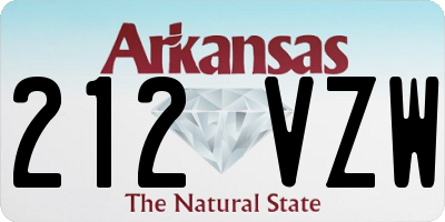 AR license plate 212VZW
