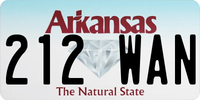 AR license plate 212WAN