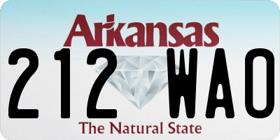 AR license plate 212WAO