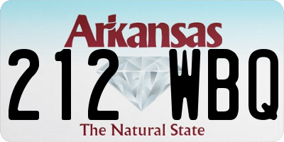 AR license plate 212WBQ
