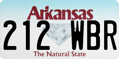 AR license plate 212WBR
