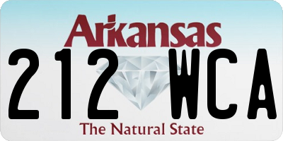 AR license plate 212WCA