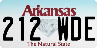 AR license plate 212WDE