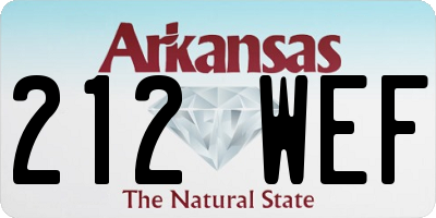 AR license plate 212WEF