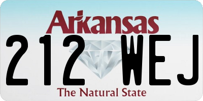 AR license plate 212WEJ