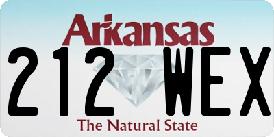 AR license plate 212WEX