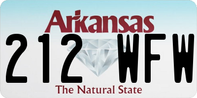 AR license plate 212WFW
