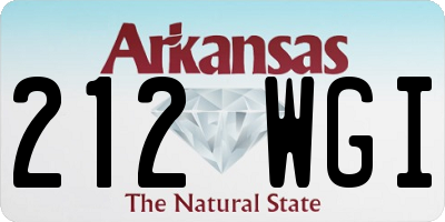 AR license plate 212WGI