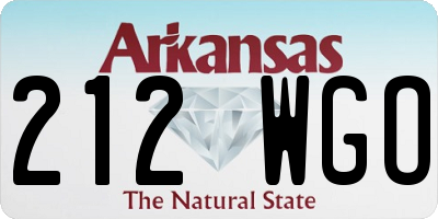 AR license plate 212WGO
