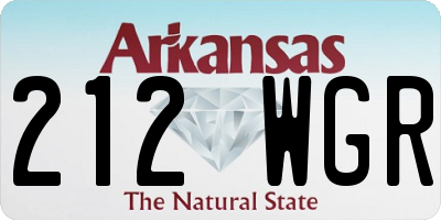 AR license plate 212WGR