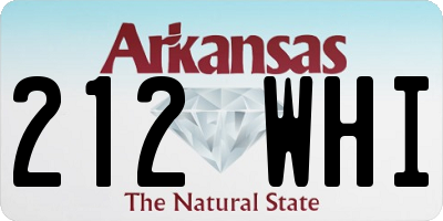 AR license plate 212WHI