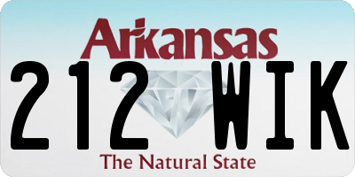 AR license plate 212WIK