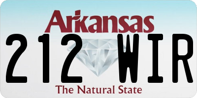 AR license plate 212WIR