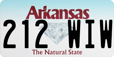 AR license plate 212WIW