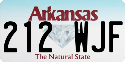 AR license plate 212WJF