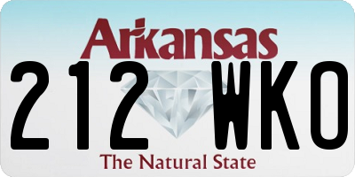 AR license plate 212WKO