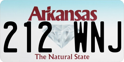 AR license plate 212WNJ
