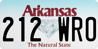 AR license plate 212WRO