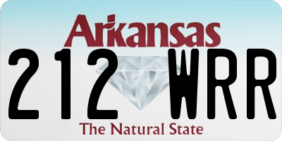 AR license plate 212WRR