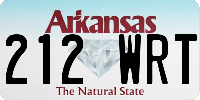 AR license plate 212WRT