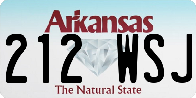 AR license plate 212WSJ