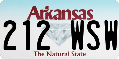 AR license plate 212WSW