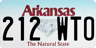 AR license plate 212WTO