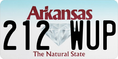 AR license plate 212WUP