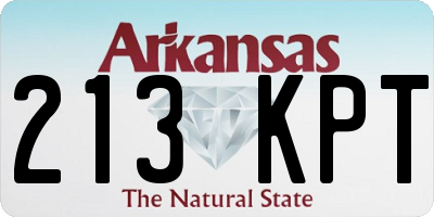 AR license plate 213KPT