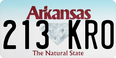AR license plate 213KRO