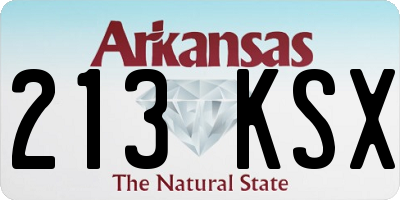 AR license plate 213KSX