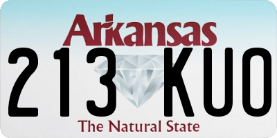 AR license plate 213KUO