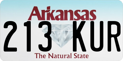 AR license plate 213KUR