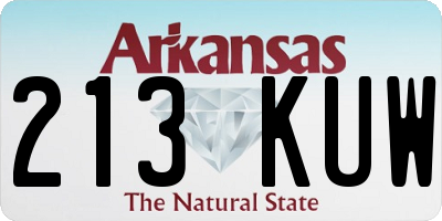AR license plate 213KUW