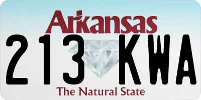 AR license plate 213KWA