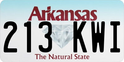 AR license plate 213KWI