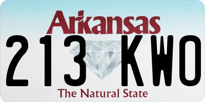 AR license plate 213KWO