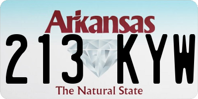 AR license plate 213KYW