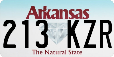 AR license plate 213KZR
