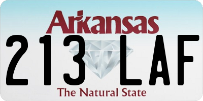 AR license plate 213LAF