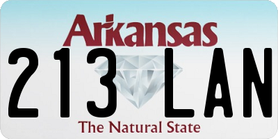 AR license plate 213LAN
