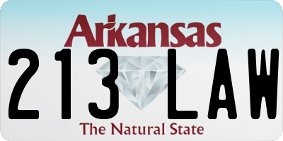 AR license plate 213LAW