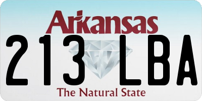 AR license plate 213LBA