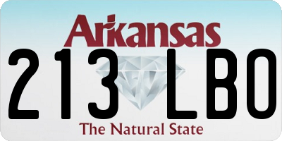 AR license plate 213LBO