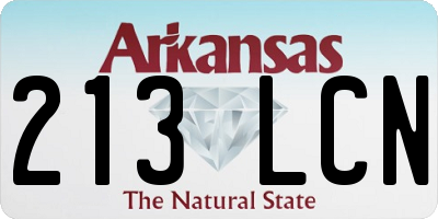 AR license plate 213LCN
